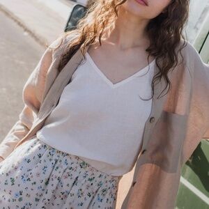 Not Perfect Linen sorrento cami in white